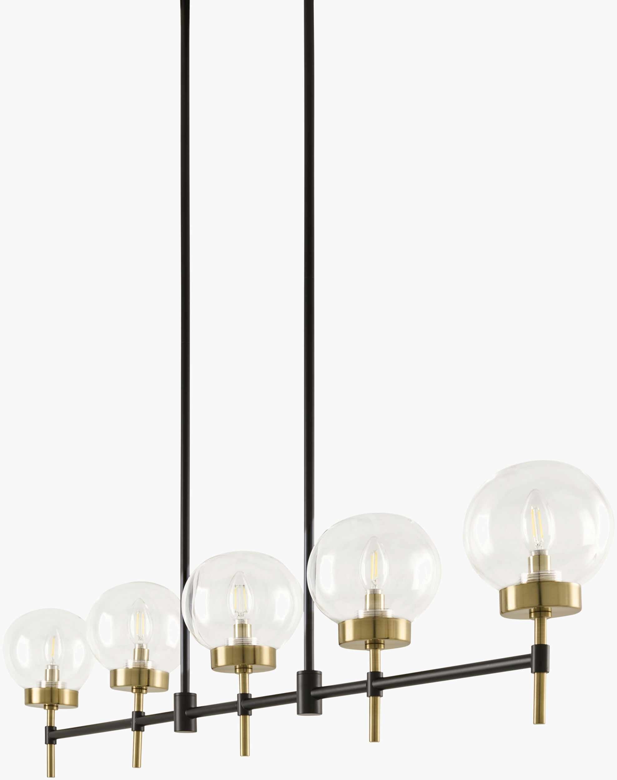 Tan Rustic Chandelier with glass details for dining or living rooms