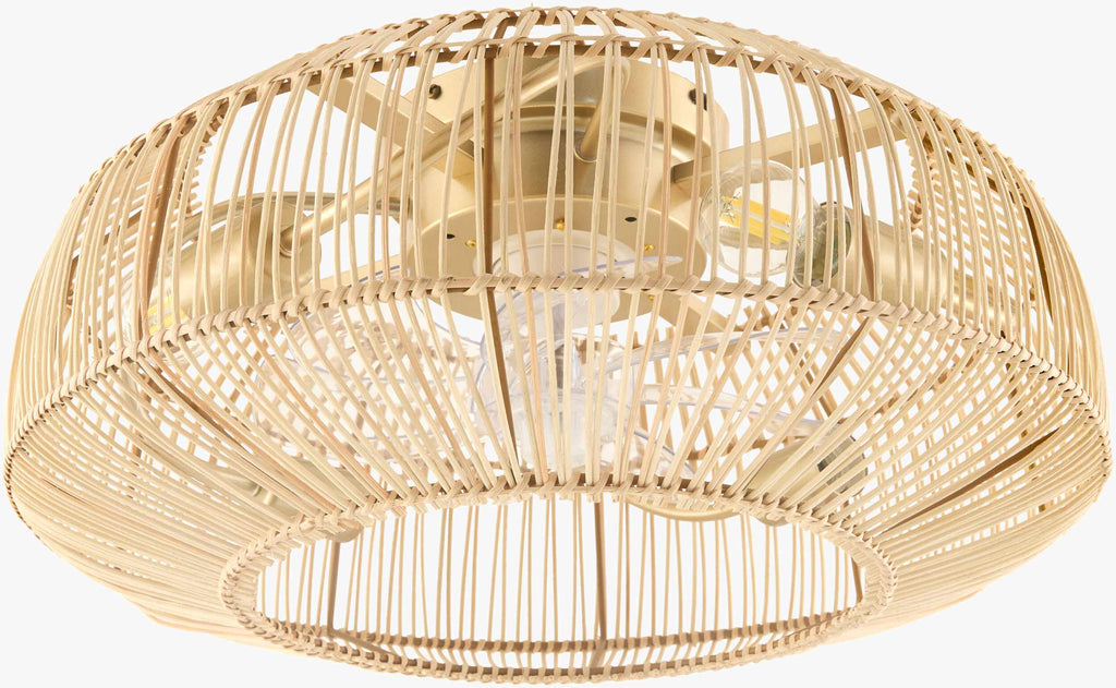 Orange Coastal Chandelier with rattan details for dining or living rooms