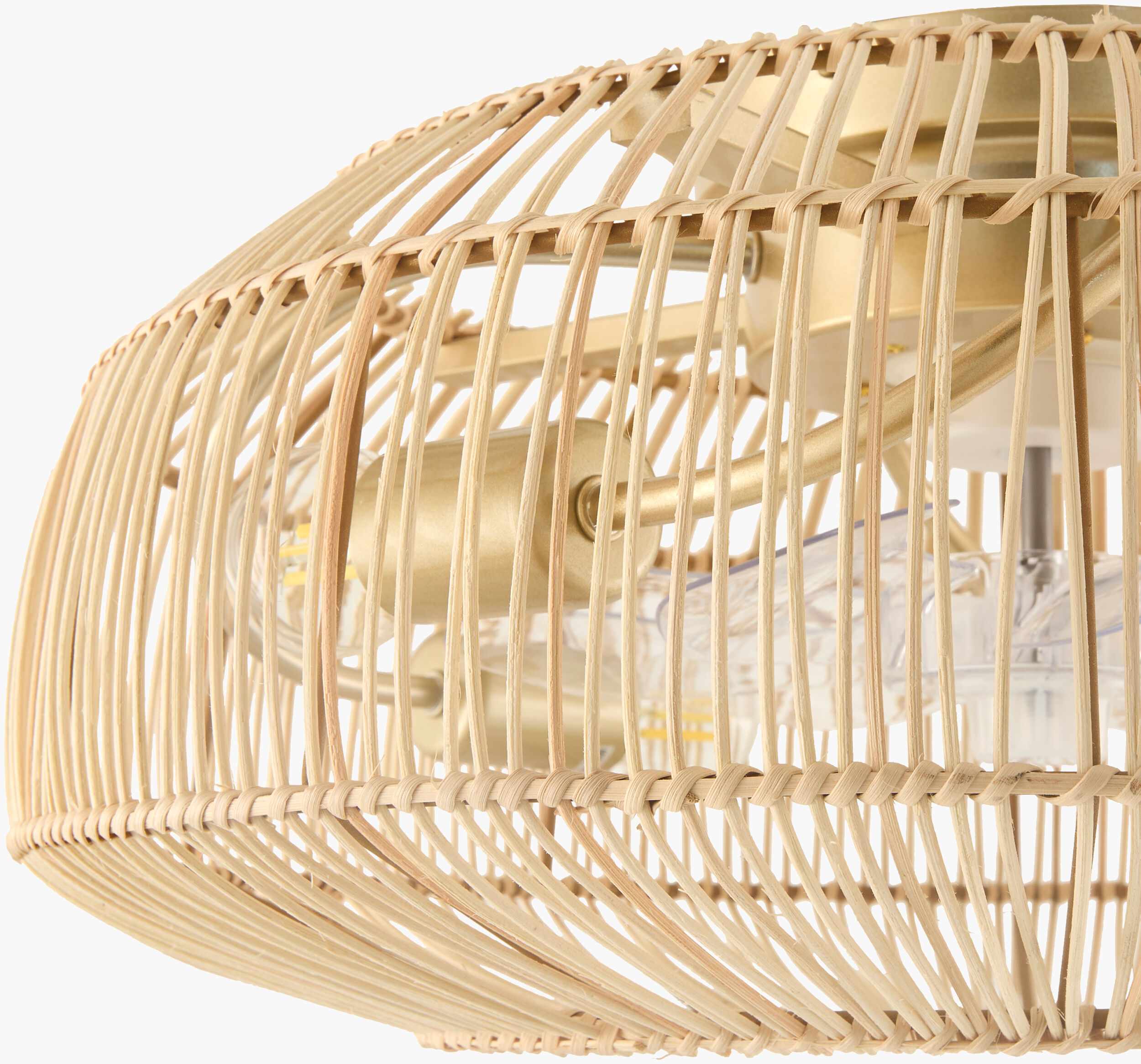 Orange Coastal Chandelier with rattan details for dining or living rooms